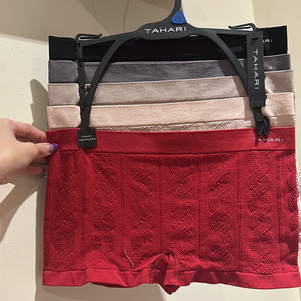 TAHARI 5Pk textured Seamless Boyshort
